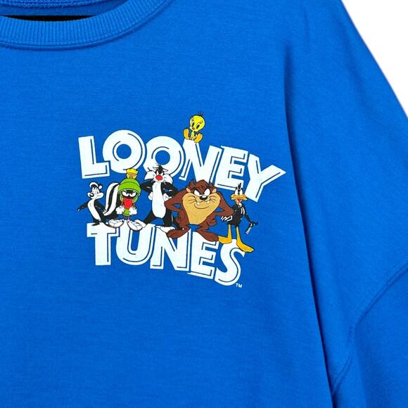 Looney Tunes Blue Looney Tunes Graphic Blue Color Crewneck Sweatshirt Medium - Picture 2 of 6